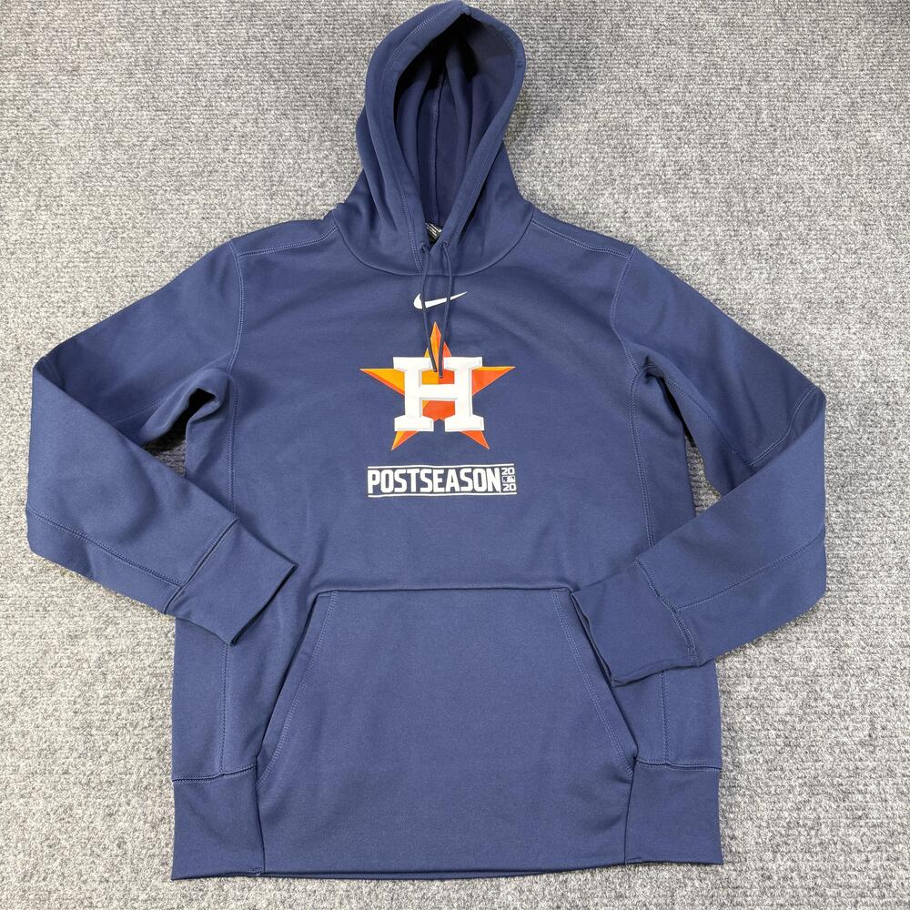 Houston Astros Hoodie Mens Medium Navy MLB Baseball Nike Dri Fit 2020 Postseason